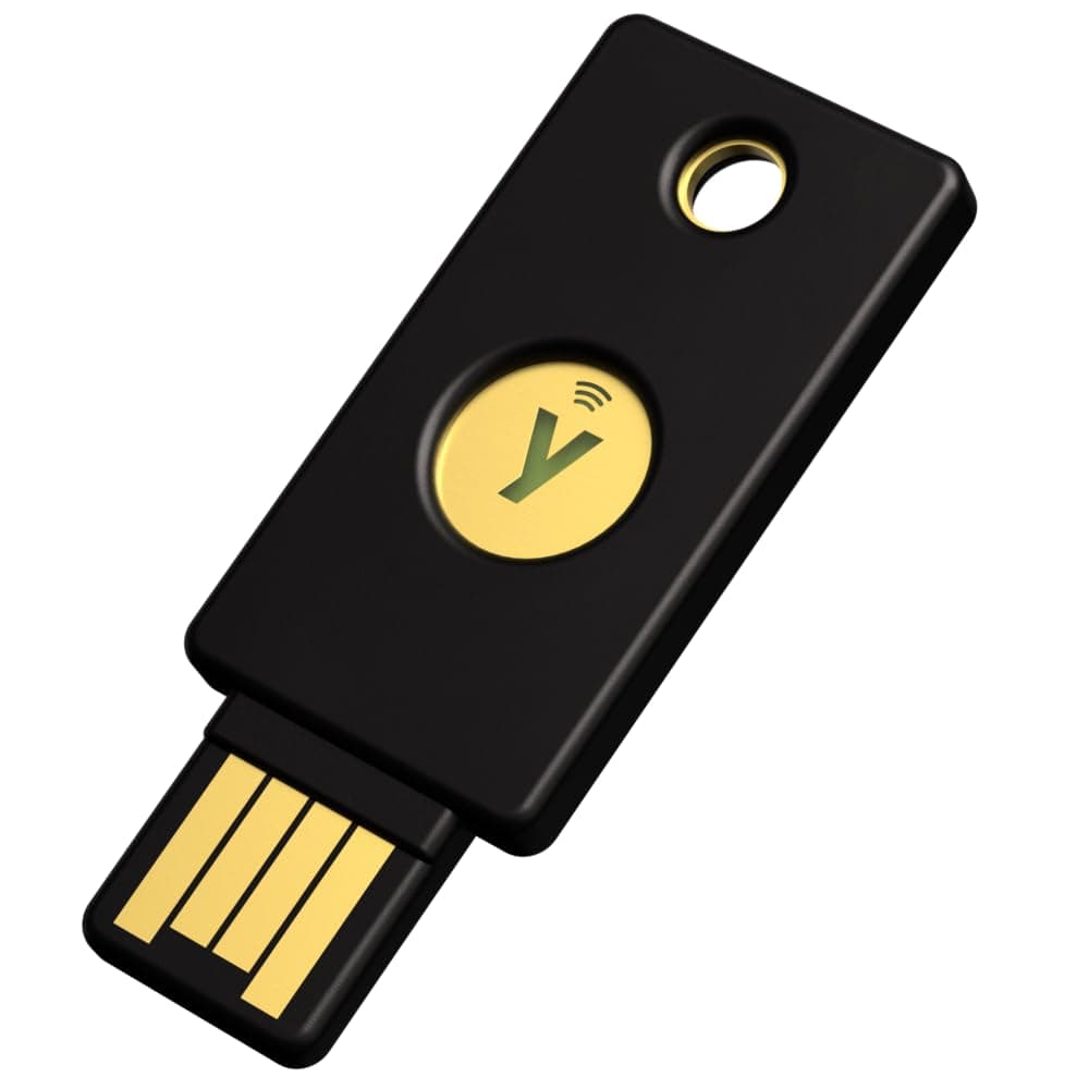 Yubico - YubiKey 5 NFC - Two Factor Authentication USB and NFC Security Key, Fits USB-A ports and Works with Supported NFC Mobile Devices - Protect Your Online Accounts with More Than a Password
