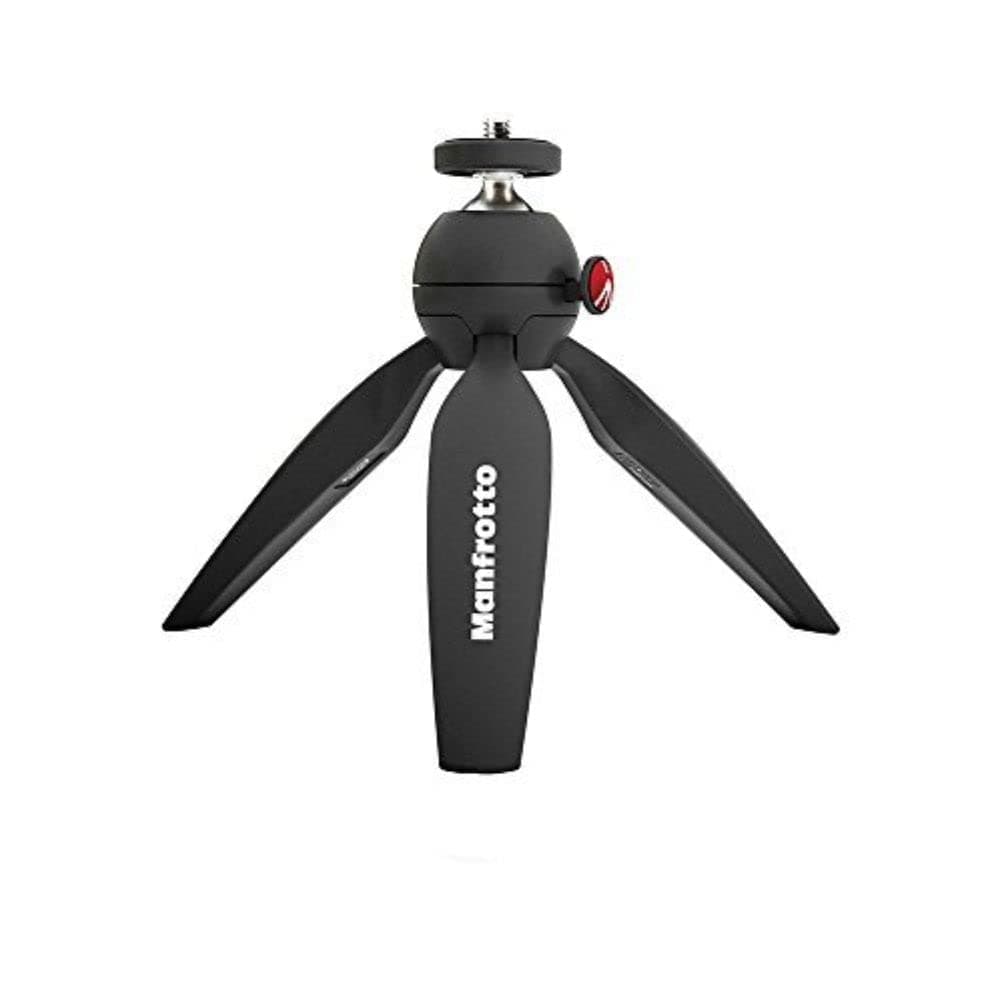 Manfrotto MTPIXIMII-B, PIXI Mini Camera Tripod with Handgrip for Compact System Cameras, for DSLR, Mirrorless, Video, Made in Italy, Technopolymer and Aluminium, Table Tripod, Black