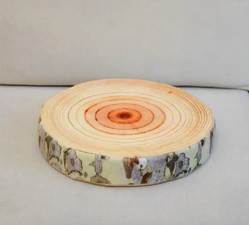Phoenix Tree Round Wood Shape Back Cushion Log pillow - Beige + Orange + Brown + Grey