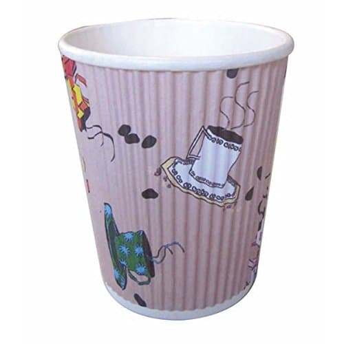 Decorated Hot Beverage Ripple Cup 8 oz. - 50 Pcs Pack