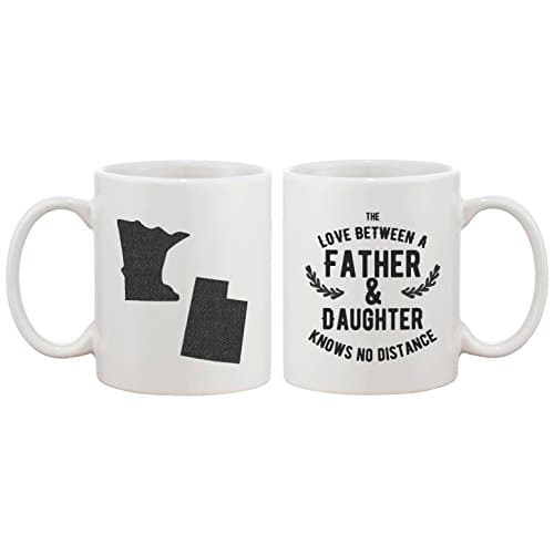 Personalized Long Distance Between Father And Daughter Custom State Mug Perfect Gift for Dad