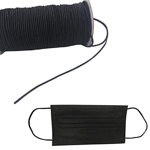 Megaprom - 5 m x 2 mm diameter elastic band for various DIY projects - boil-proof up to 95 °C, rubber band, rubber bands for sewing and crafts, elastic cord, round rubber in black.