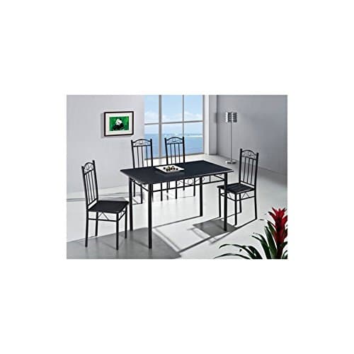 Quidin Modern Black Kitchen Dining Table and 4 Chairs 5 Piece (RRP £99.99)