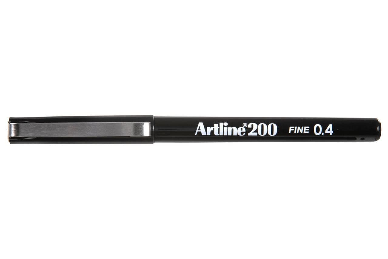200 Fineline Writing Pens, 0.4 mm Writing Width, Black, 12 Pack (EK-200N)