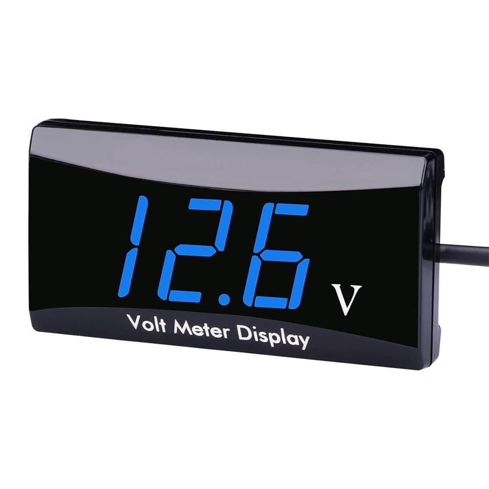DC 12V Car Digital Voltmeter Gauge - AIMILAR LED Display Voltage Volt Meter for Car Motorcycle (Blue)
