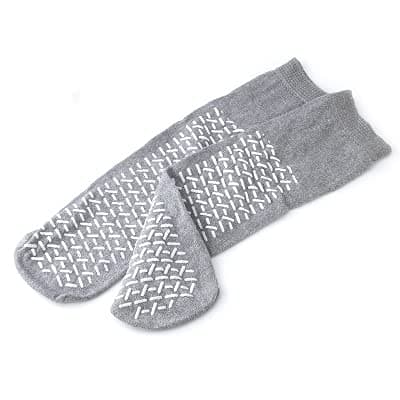 Double Tread Fall Prevention Socks- Gray (Pair) - Size: Extra Extra Large (XXL) - As Used by NHS