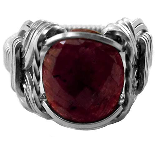 Natural Ruby 6 carat Artisan Ring Sterling Silver US Size 5-14 Art Jewelry HGJ