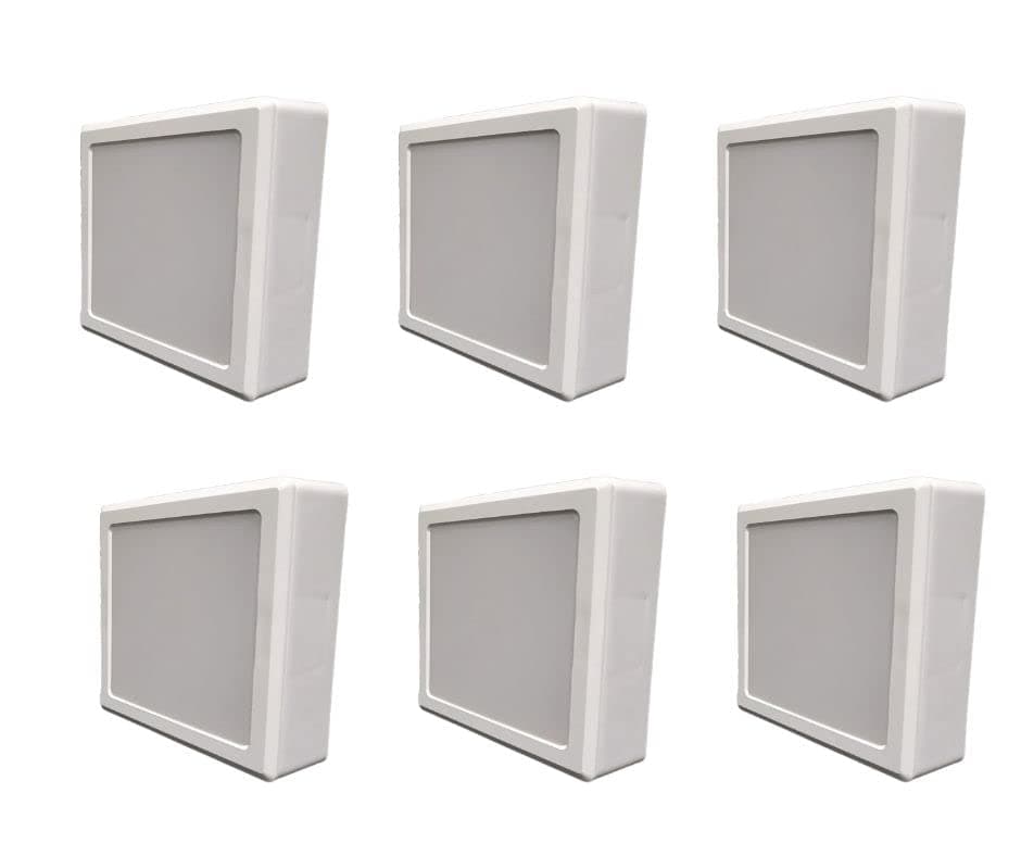 Swift Lite LED Light Pack of – 6, 8 Watts – Surface Square Panel Light - CW (P6 - CW - 8W SSPL)