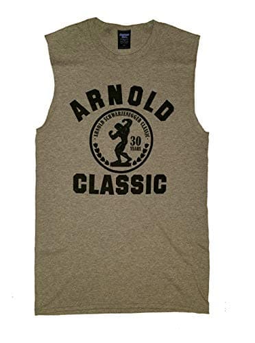 Arnold Schwarzenegger Classic Men's Stringer Tank Top (Small, Light Grey Sleeveless)