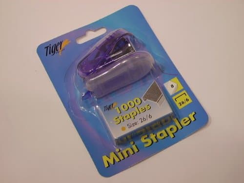 PURPLE TIGER MINI SMALL STAPLER WITH 1000 STAPLES