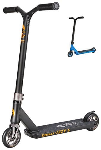 Chilli Izzy Mini Pro Scooters/Pro Scooter - Trick Scooter, Stunt Scooter, BMX Scooter, Freestyle Scooter, Trick Scooters for Kids, Stunt Scooters, Trick Scooters for Teens & Adults (Grey, Blue)