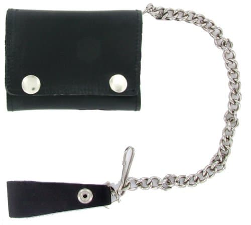 GeronimoGeronimo BW1017 Black Tri-Fold Leather Wallet with Silver Snaps