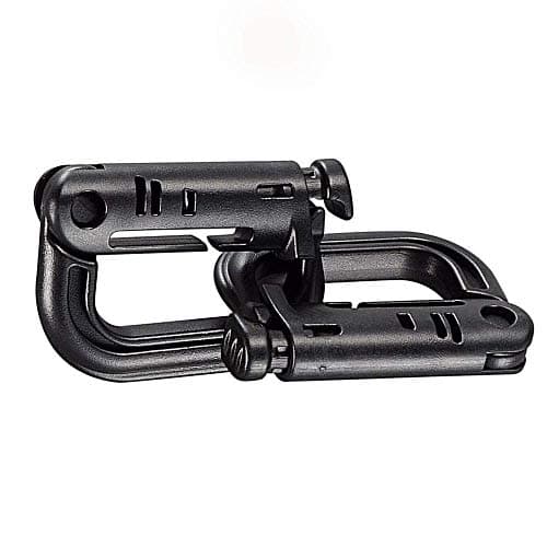 Tactical D-Ring Grimlock Caribiners for Molle Gear, Strong and Lightweight, Fast Latch System for Military Vest or Patrol Ready Bags, Black, 10 Pack