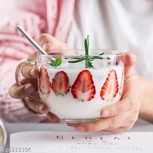 Glass Coffee Cappuccino Tea Multipurpose Mug with Handle 480 ml Set of 2 Pcs for Breakfast Tea,Milk,Beverage,Oats,Yoghurt,Noodles,Soup etc