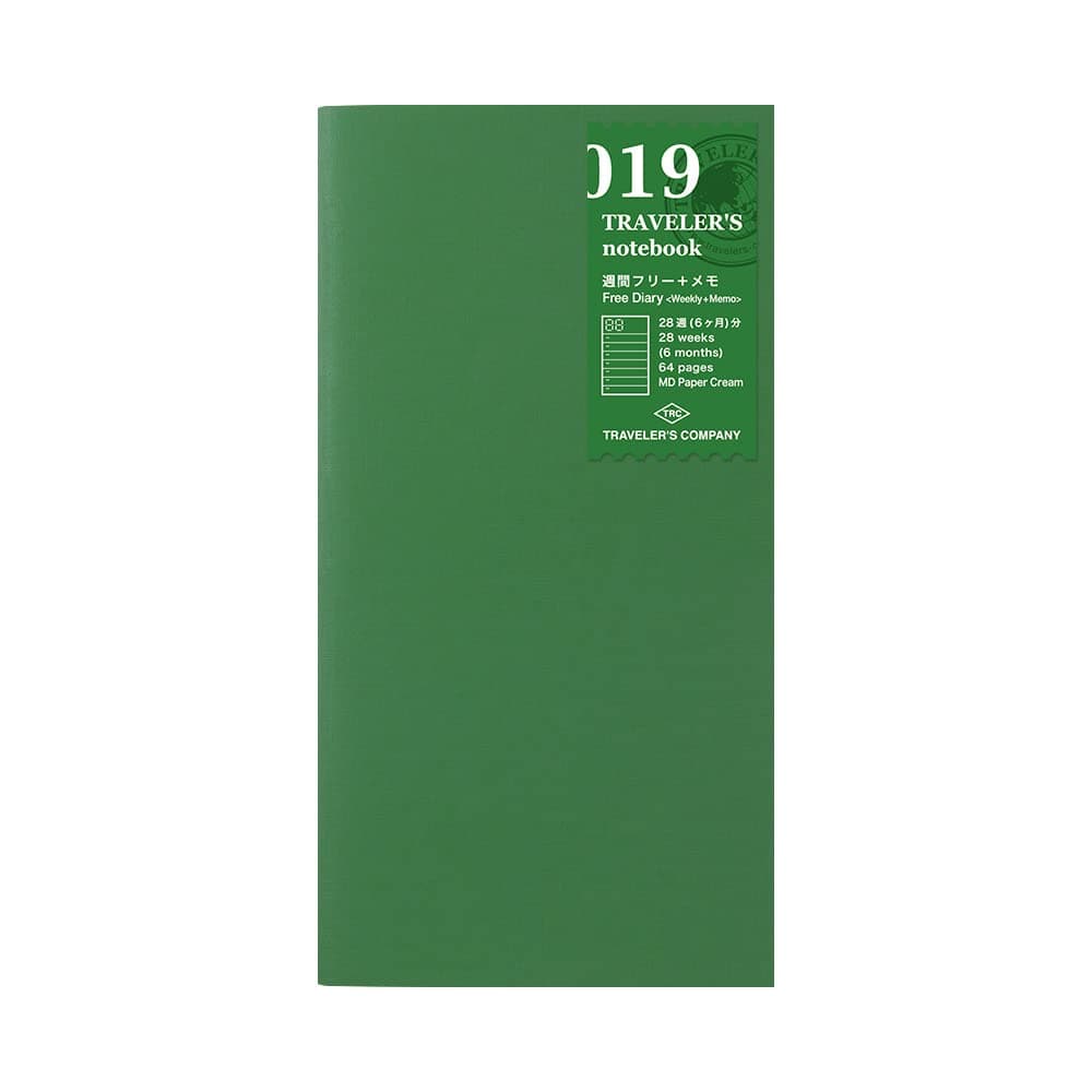 1 x Midori traveller's Notebook (Refill 019) Free Diary Weekly and Memo (28 Weeks) by traveller's Notebook