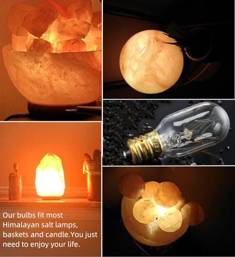 25 Watt Salt Lamp Bulbs Himalayan Original Replacement Light Bulbs Incandescent Candelabra Bulbs E12 Socket-12 Pack