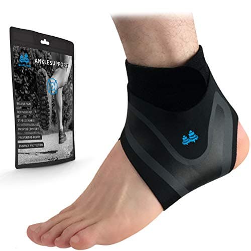 BLUE PINE Ankle Support Adjustable Lightweight Ankle Brace Breathable Material Ankle Sleeve for Men and Women (Pair, Medium)