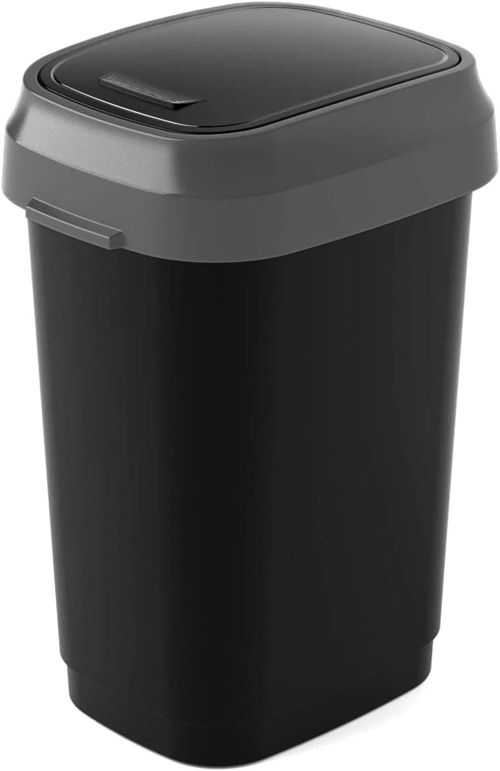 Kis dual swing bin, 10 litre capacity, black
