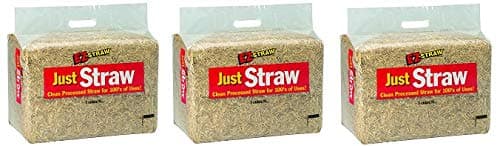 EZ-Straw Just Straw Clean Processed Straw – Multi Purpose - Small Bale (1 cubic foot) (3-(Pack))