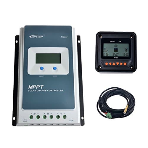 SolarEpic 40A MPPT Solar Charge Controller 4210A Series Negative Ground with MT50 Remote Meter and Temp Sensor
