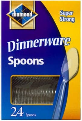 Diamond Entertaining 24 Count Plastic Spoon, Clear