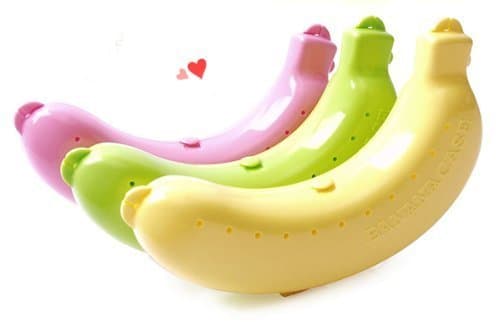 Banana Case Lunch Box Protector Container Holder Carrier Storage 3 Colours Yellow Green Pink (Yellow) by Nesa Ltd