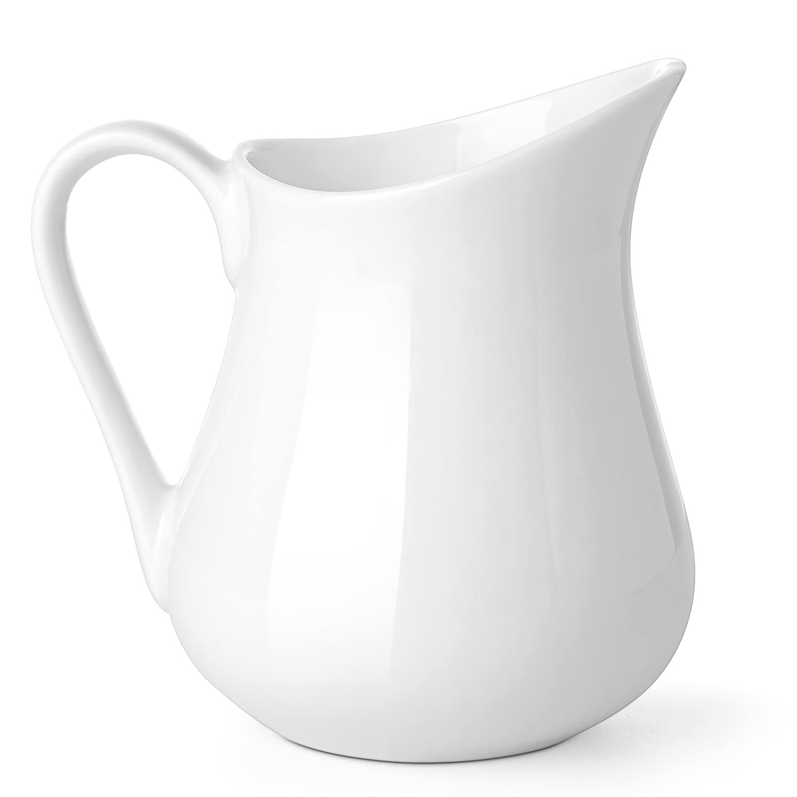 Gurygo Creamer Pitcher with Handle, 8 oz Small Classic White Fine Porcelain Creamer Pitcher, Small Pitcher for Coffee Milk