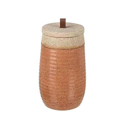 Earthenware Jar With Lid Brick Colour Tall 26 cm by Parlane