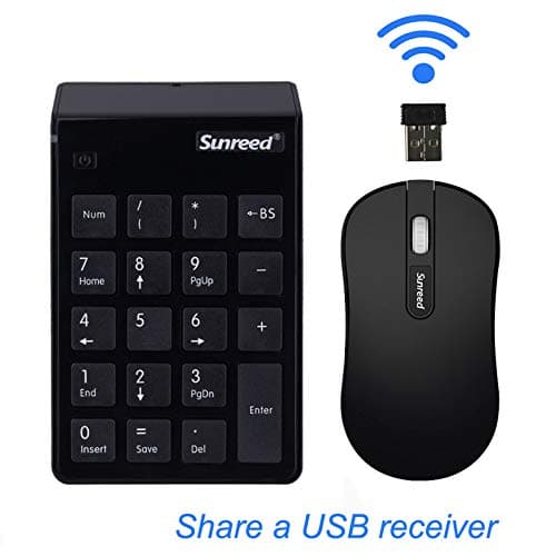 Numeric Keypad and Mouse Combo(Enhanced Version), 2.4G Wireless Mini Keyboard and Mouse with USB Receiver(No Device Drivers Needed), 2-in-1 Keyboard Set for Office Laptop Desktop PC Notebook