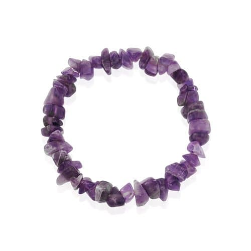 Silver IceGenuine Amethyst Chip Stone Bracelet