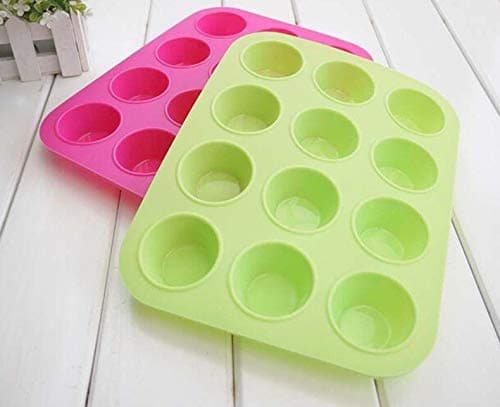 Silicone Non-Stick Cupcake Baking Tray Pan 12 Cup