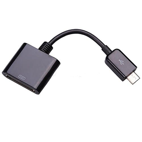 Ingerik 30Pin Female to Micro USB 5P Data Charge Adapter Cable 10.5Cm for iPad iPhone
