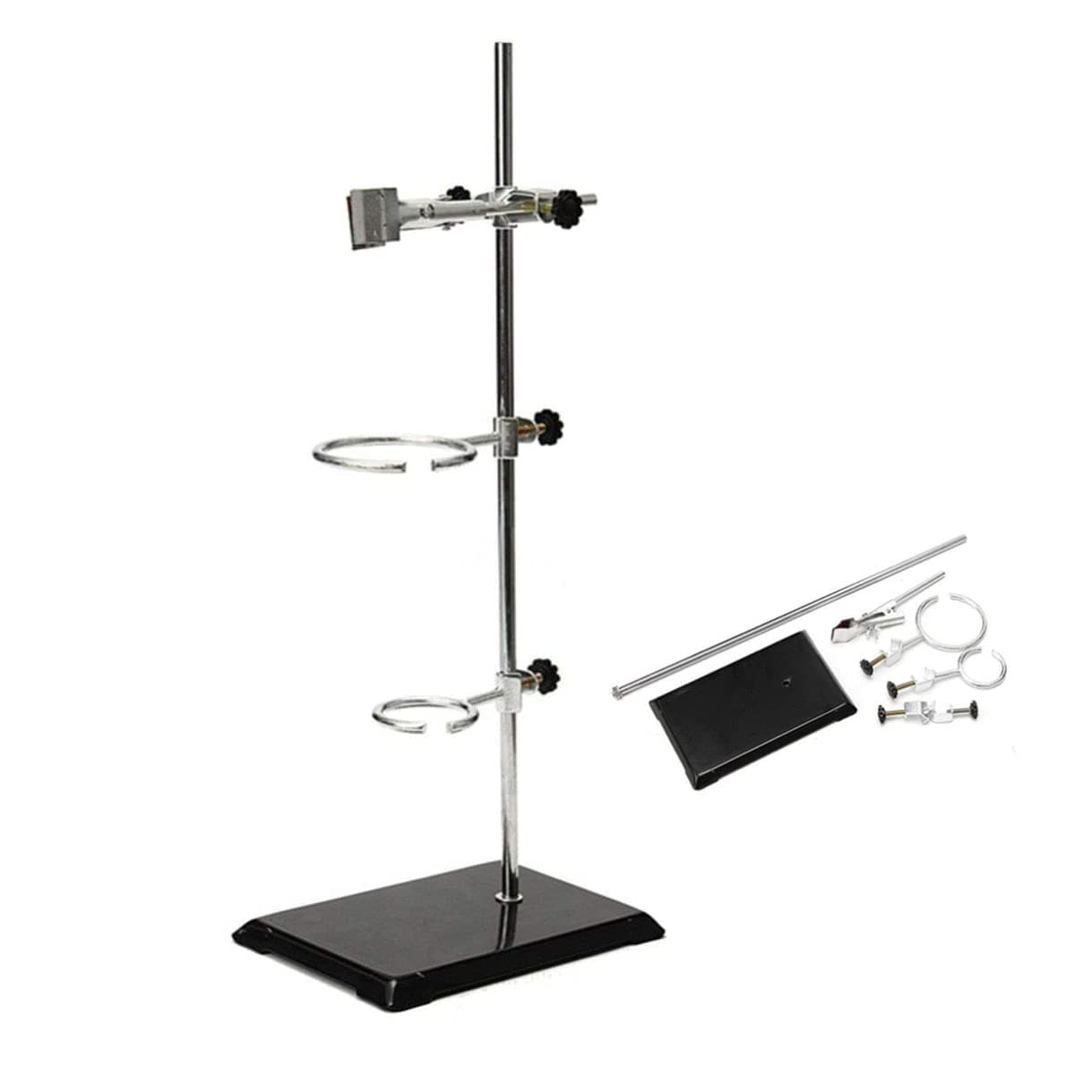 50CM Lab Laboratory Stands Mini Sciencent Retort Stands Support and Lab Clamp Flask Clamp Condenser Clamp Stands Multifunction Iron Platform Stand Laboratory Metalware Set