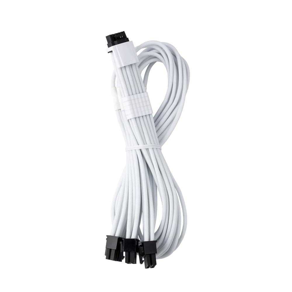 CableMod RT-Series Pro ModMesh Sleeved 12VHPWR StealthSense PCI-e Cable for ASUS/Seasonic/Phanteks (White, 16-pin to Triple 8-pin, 60cm)