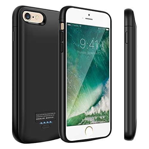 Kunter Battery Case for iPhone 8 Plus/7 Plus/6 Plus/6s Plus, 5500mAh Portable Charger Case, Rechargeable Extended Battery Charging Case for iPhone 8 Plus/7 Plus/6 Plus/6s Plus(5.5 inch)-Black