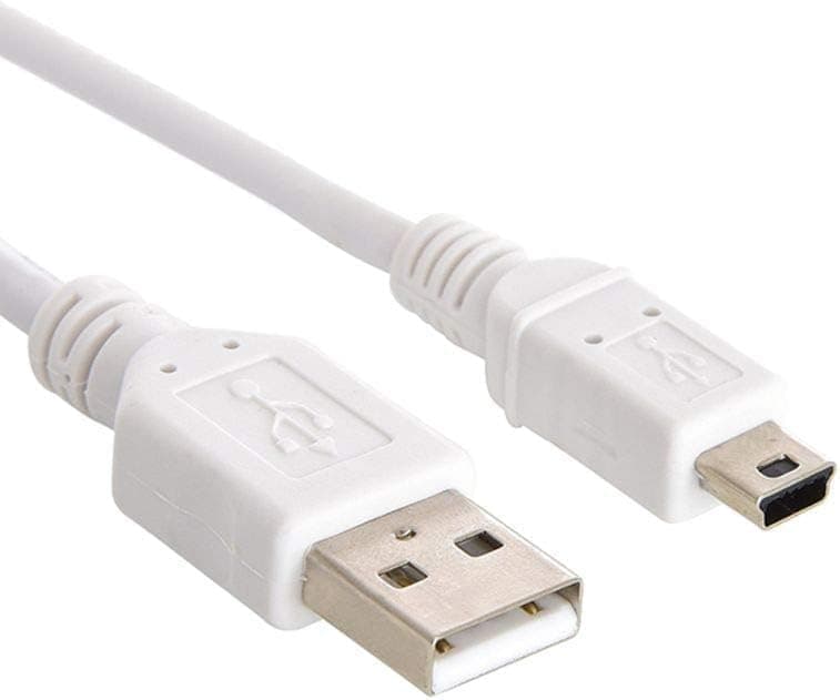 2m USB 2.0 Hi-Speed A to mini-B 5 pin Cable Power & Data Lead-WHITE