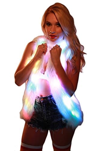 Glow Fur Rainbow LED Vest