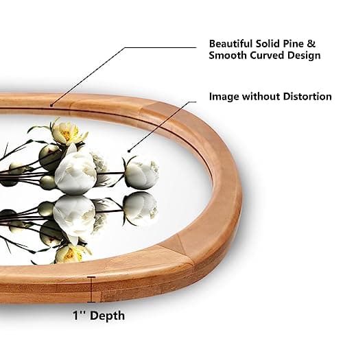 WallBeyond Asymmetrical Mirror, Irregular Wall Mirror, Wall Mirrors Decorative for Bedroom Living Room Entryway Hall, Wood Mirror for mid Century Modern Decor 30" H x 19" W