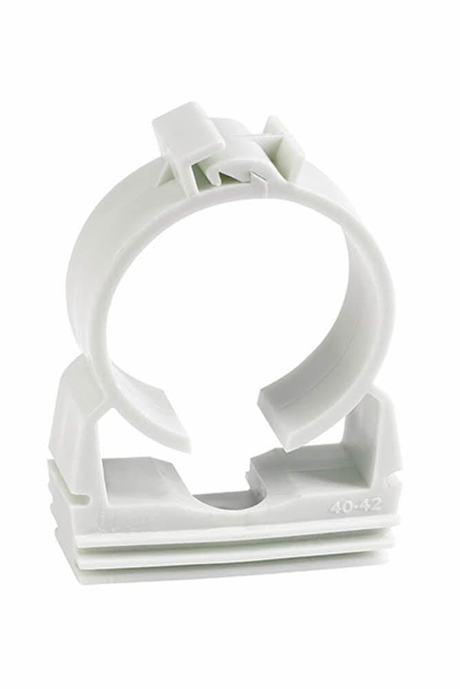 Index Multipurpose Nylon Pipe Clip AB-Mug with Gas Nails, UV Resistant to PVC Pipe, Steel Pipe, Copper Pipe, White, 8 Pieces, White, LSABMUG15