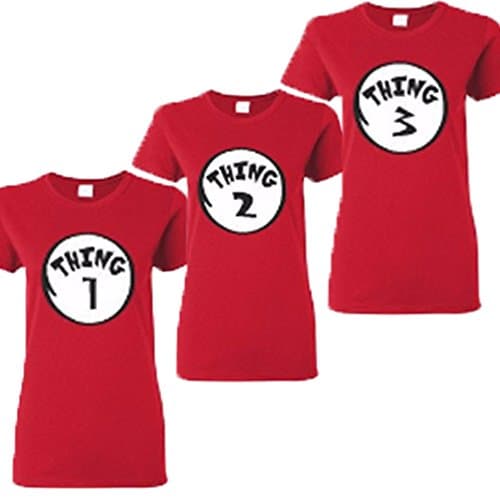 Thing 1,2,3,4,5,6,7,8,9.10 Fashion woman's t-shirt RED (Small, Thing 1)