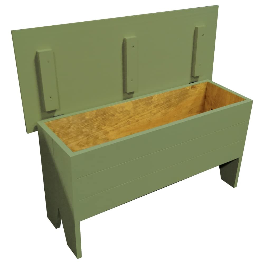 Sawdust City Wooden Storage Bench 3' Long (Solid Sage)