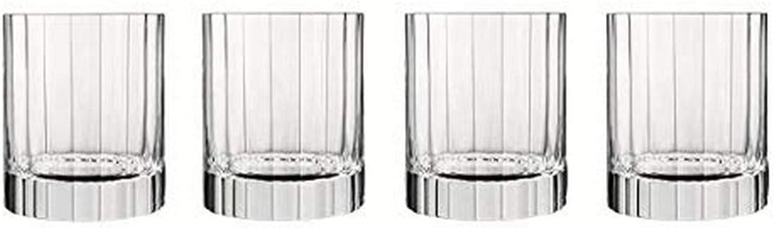 Bach 11.25 oz Double Old Fashioned Glasses - Set of 4 Durable Lead-Free SON.hyx Crystal Drinkware, Titanium Reinforced, Made in Italy, Dishwasher Safe Bar Glassware