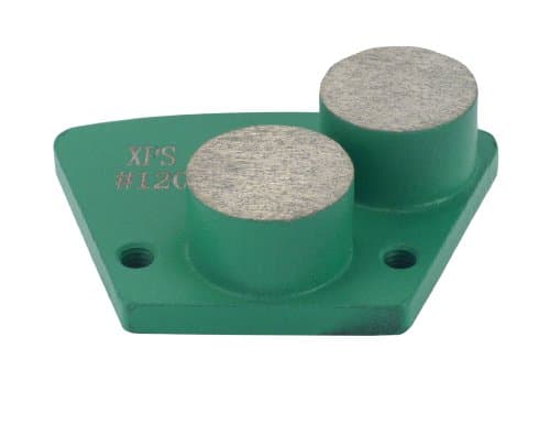 Surface Prep 2-Button Round Traps Polished Concrete Grinding Pads Trapezoid Discs Thin Coat, Mastic, Glue and Epoxy Removal [Medium Bond] (120-Grit)