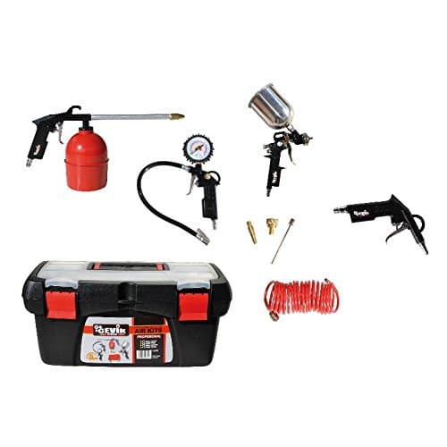 cevik cakit8pro – Airbrush Kit Compressor. 8 Pieces: Spray Gun, of petrolear, Fan, Inflator Pump, Spiral 5 mt. Y 3 Nozzles