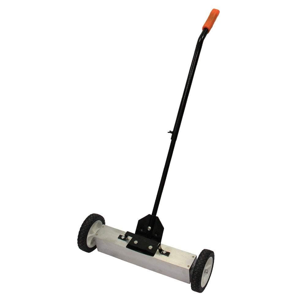 FIRST4MAGNETS Magnetic Sweeper - Sweeps Ferrous Objects, Nails, Screws Quickly with Switchable Release for Easy Clean - 22" wide