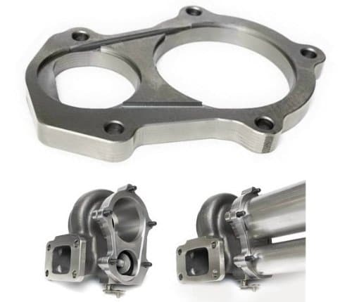 T3 5 Bolt Divorced Divided Downpipe Internal Wastegate Mounting Flange: 3.00"