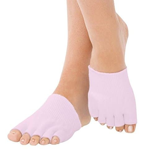 Bcurb Silicon-Lined Toes Alignment Socks Foot Massage Separator Spacer Relaxing Stretch Tendon Pain Relief Yoga Sports Gym.(Pink, Medium)