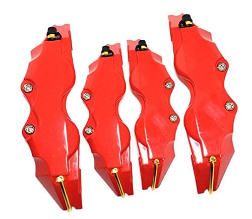 EKYAOMEI Universal Customized Automatic Brake Trim Calipers Cover Abs High Temperature Disc Calipers Paint System Set（2PCS Size M+2PCS Size L) (Red)