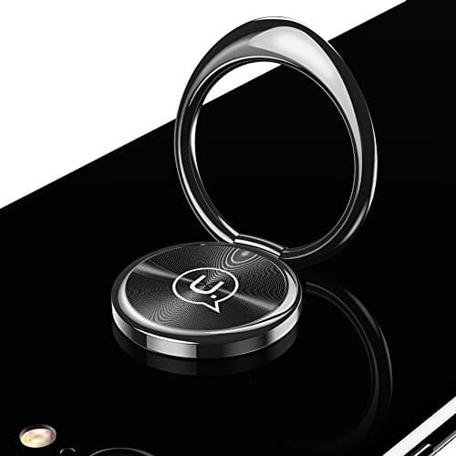 Cell Phone Ring Holder Stand, CoolMi 360° Adjustable Finger Grip Ring Stand Car Mount for Apple iPhone X 8 8 Plus 7 7 Plus 6S 6, Samsung Galaxy S6 S7 S8 Note 8, Black