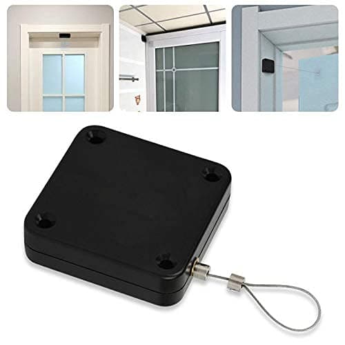 Delzon Automatic Sensor Door Closer with Drawstring,Punch-Free Commercial Organizer for All Doors with Easy Installation-Black